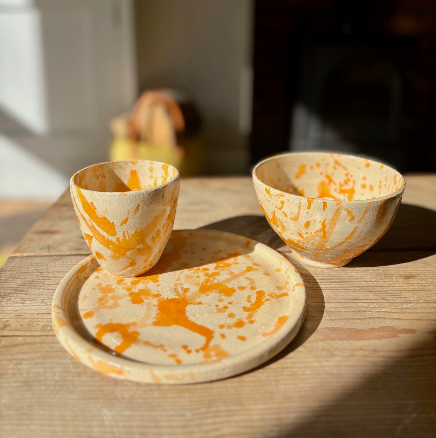 Orange Splatter Plate