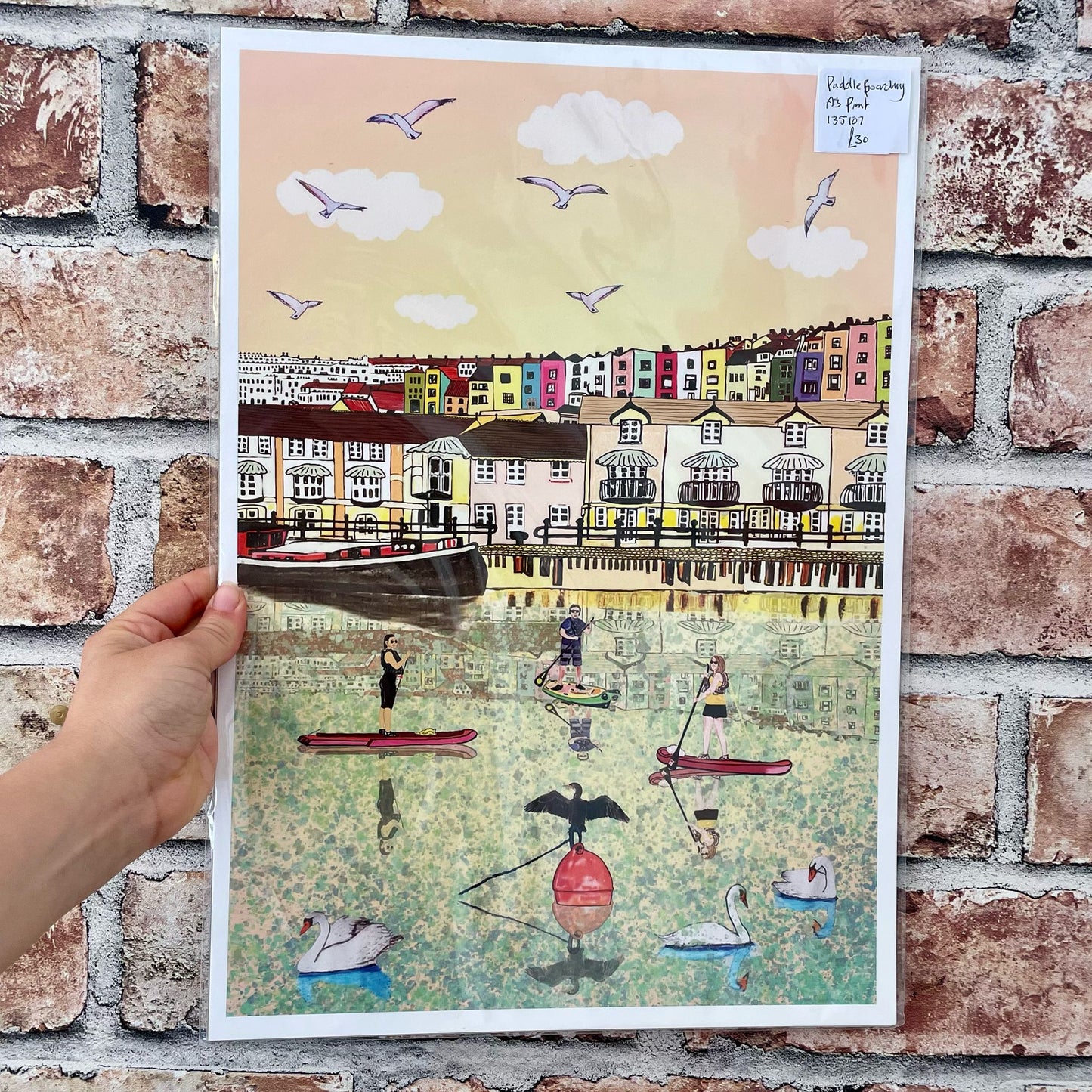 Bristol Paddleboarders Print A3