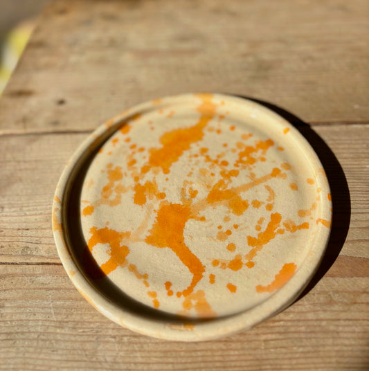 Orange Splatter Plate