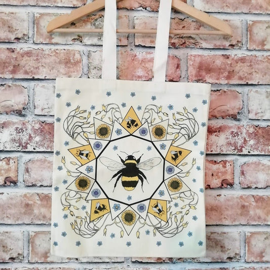 Cream Bee Tote Bag