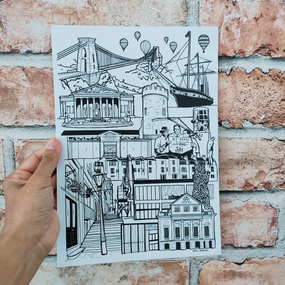 Black & White Bristol Print A4
