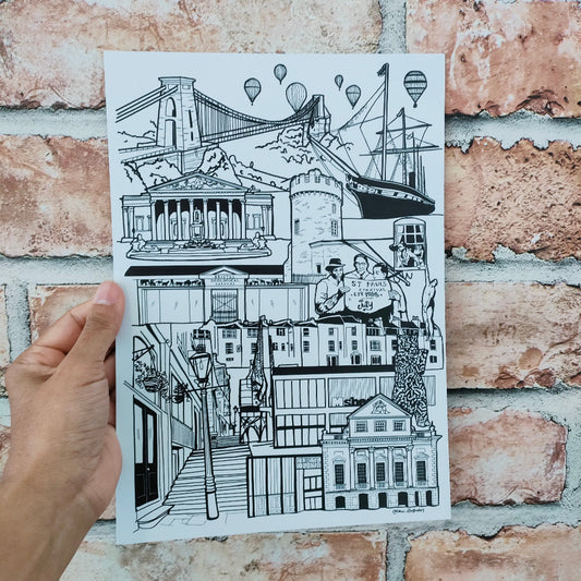 Black & White Bristol Print A4