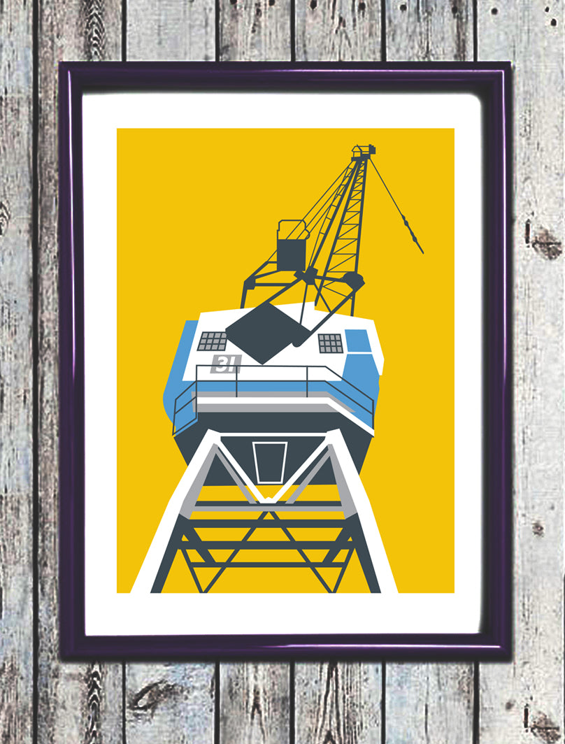Yellow Bristol Crane Print - A4 & A3