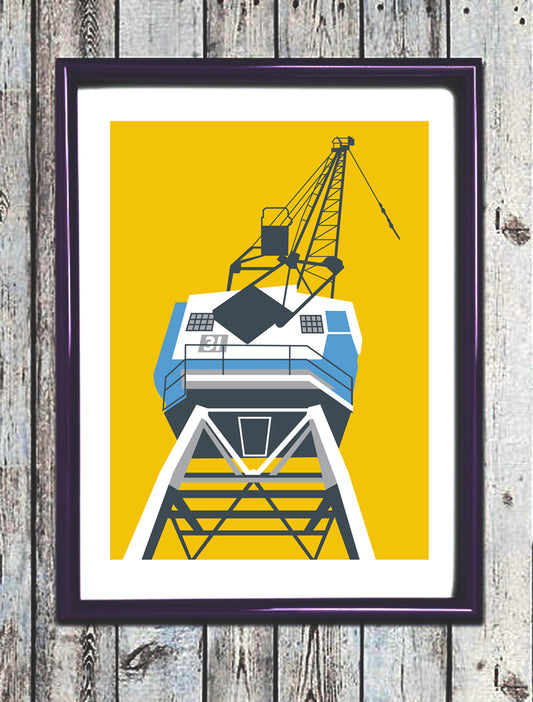 Yellow Bristol Crane Print - A4 & A3