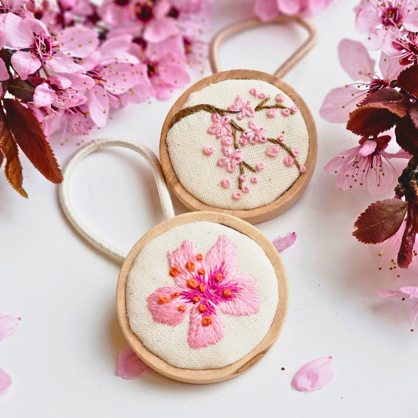 Embroidered Hair Ties Set of 2