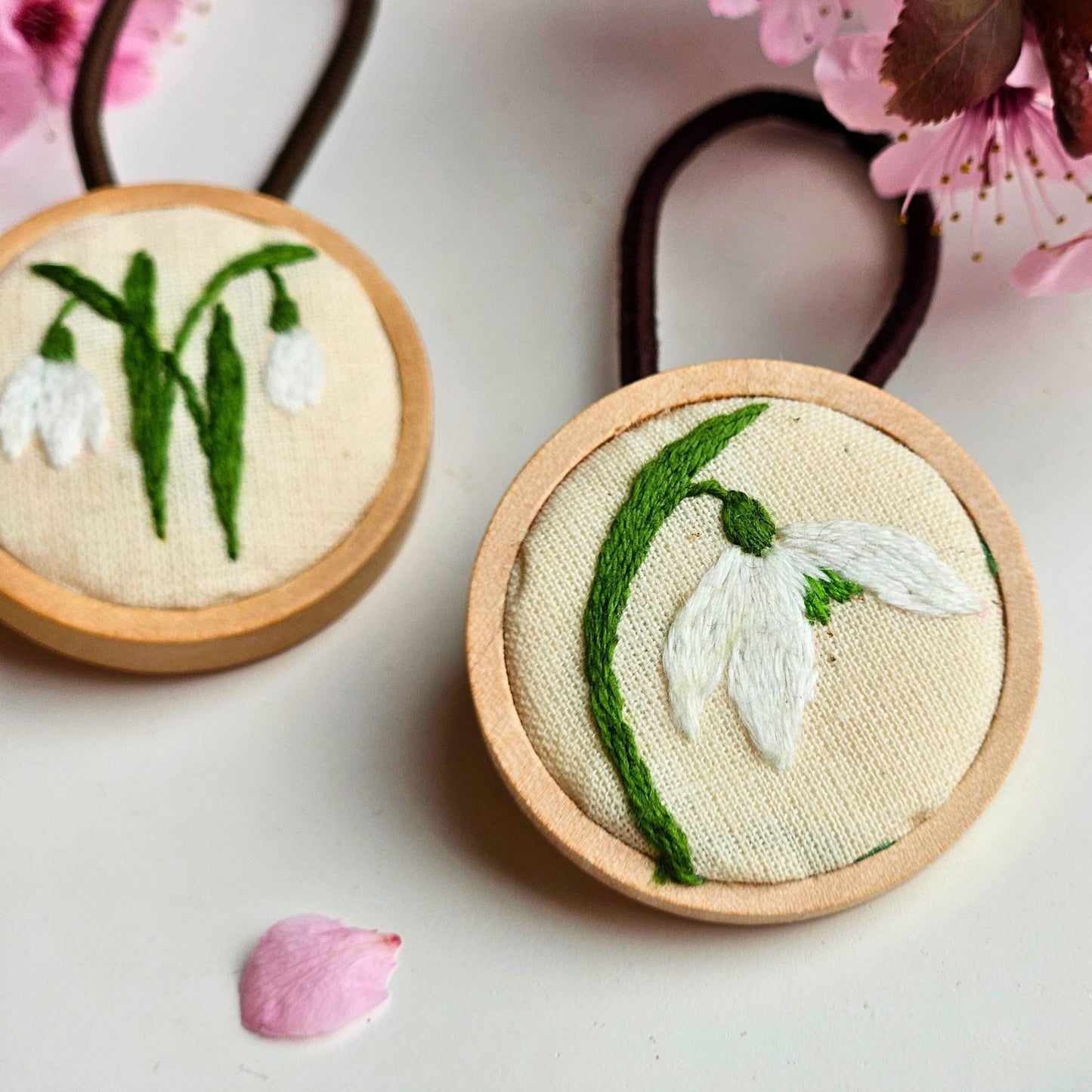 Embroidered Hair Ties Set of 2