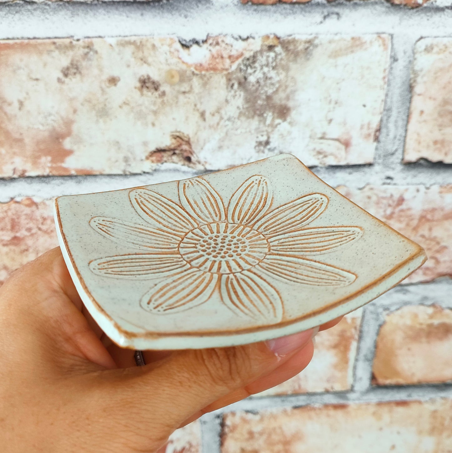 Small Red Soap Dish Leaf Design