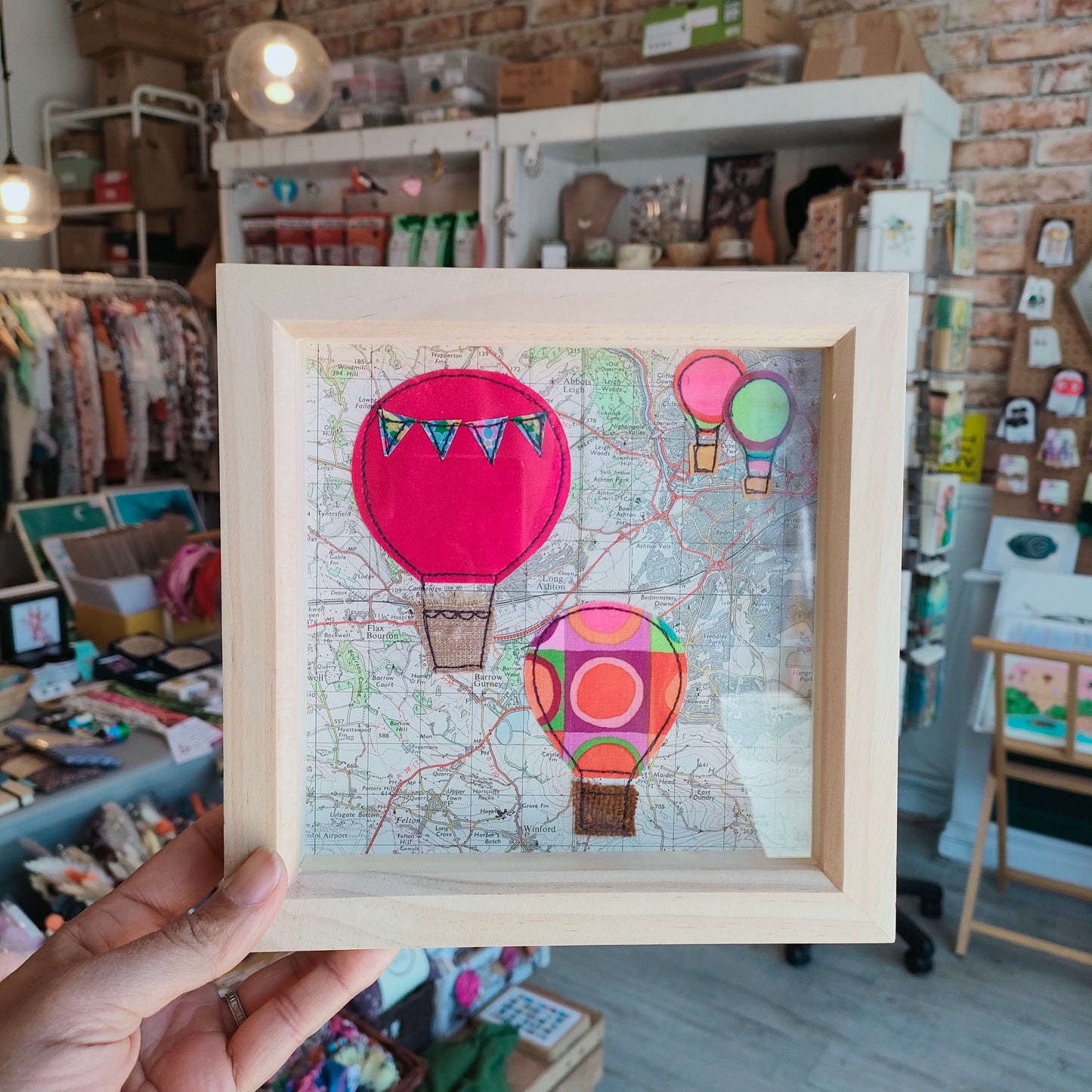 Framed Hot Air Balloon Picture