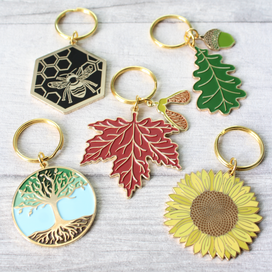 Honeycomb & Bee Keyring