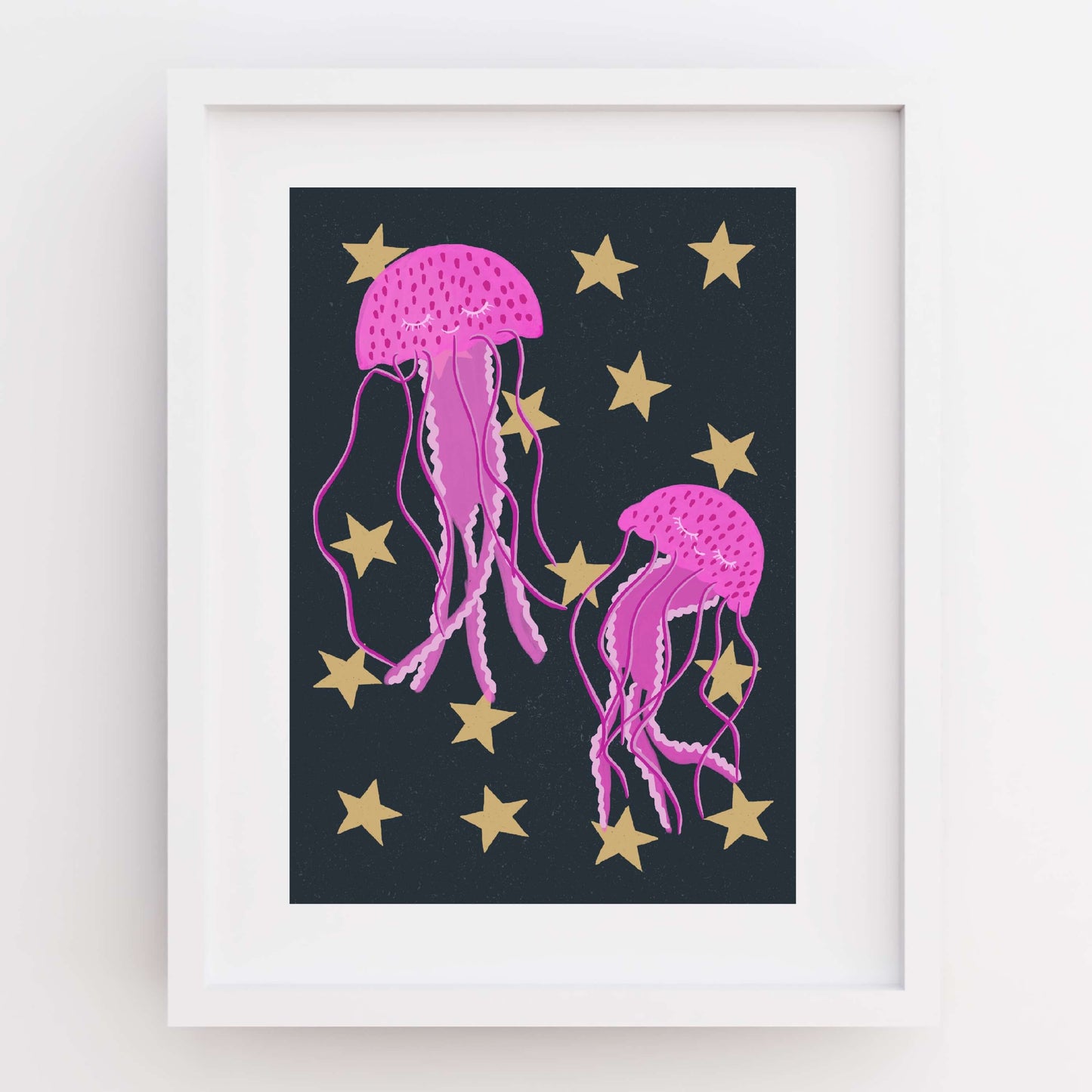 Pink Jellyfish Print A4