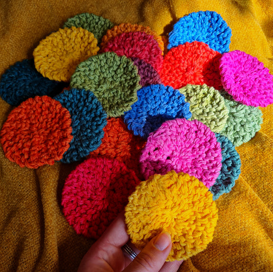 Reusable Scrubbies Gentle Set of 5 Multicoloured Cotton Yarn