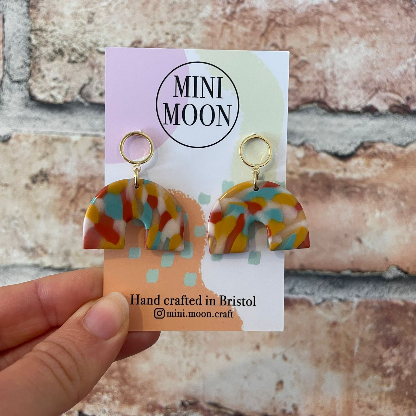 Semi Circular Polymer Clay Earrings