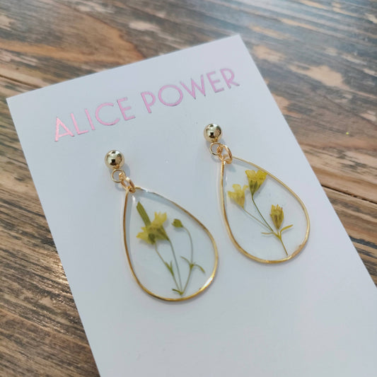Pressed Flower Resin Earrings