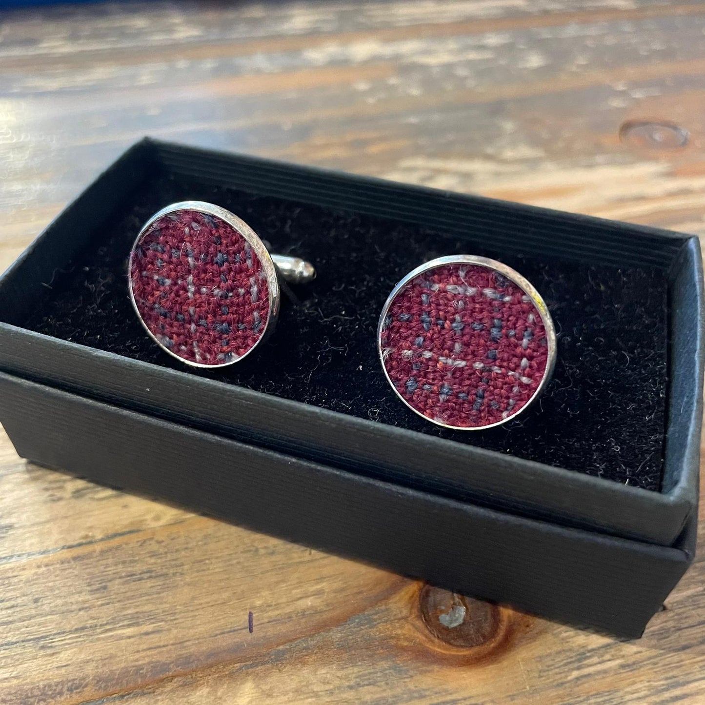 Cufflinks with Wool Design