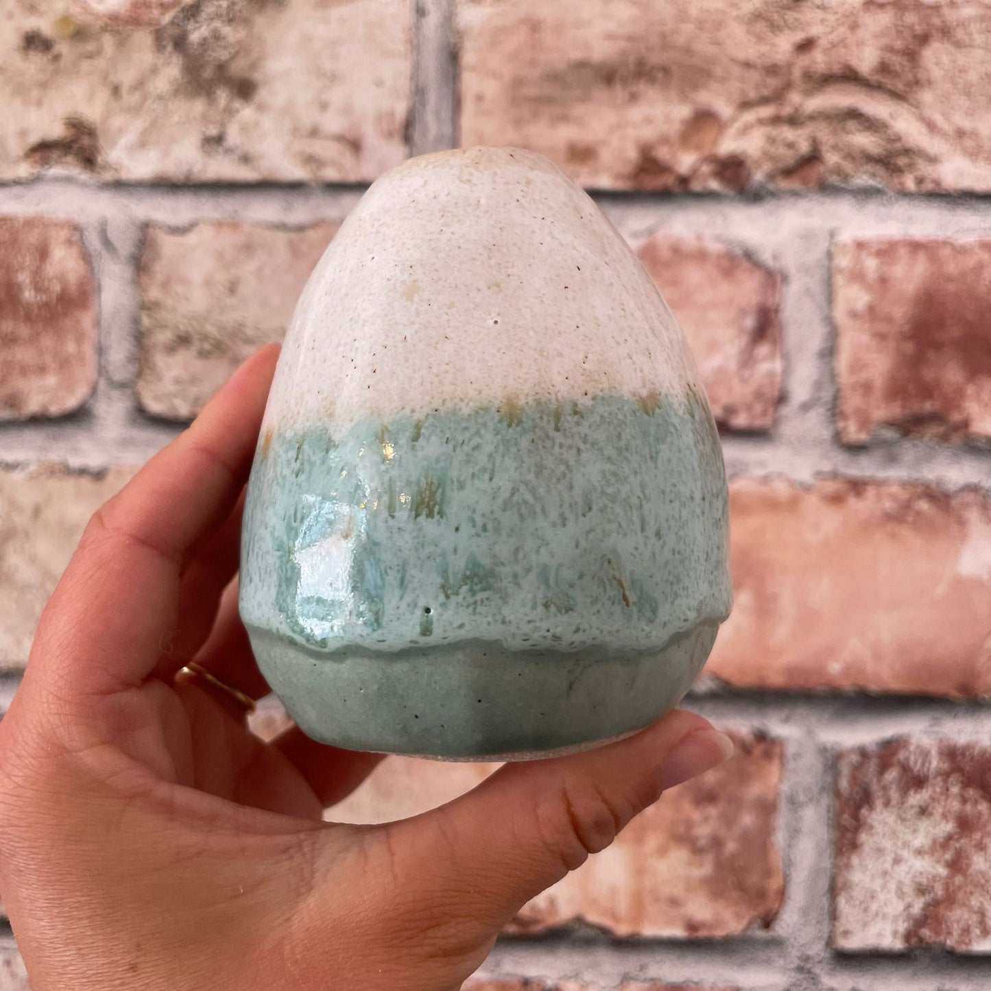 Green & White Vase
