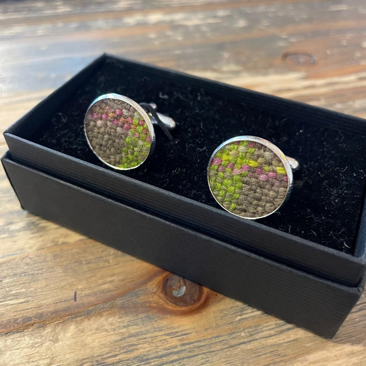 Cufflinks with Wool Design