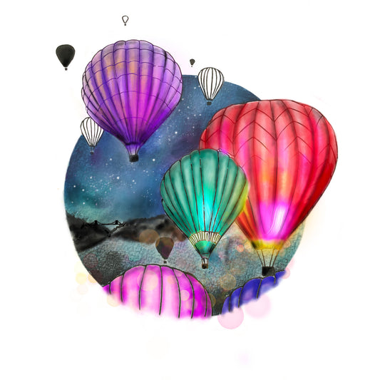 Night Sky Balloons Print