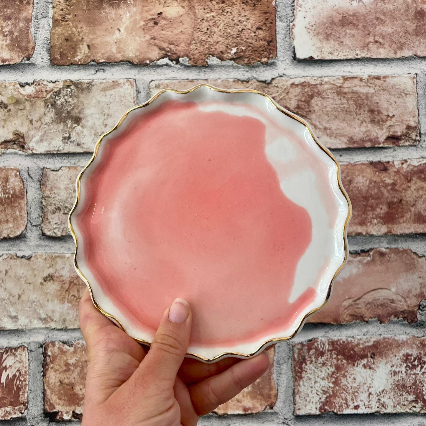 Watercolour Frilly Edge Jewellery Dish
