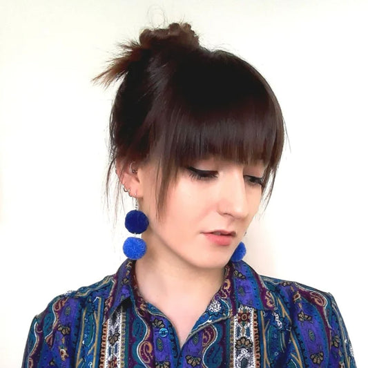 Double Pompom Earrings - Various Colours